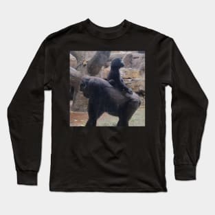 Western Lowland Gorilla and baby Long Sleeve T-Shirt